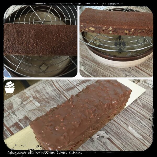 Brownie Chic Choc avant et après glaçage au chocolat