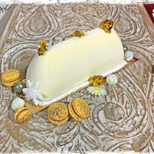 Bûche L’Exotic blanche vue de dessus